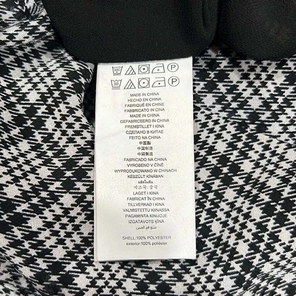 41. Michael Kors Black & White Houndstooth mini flounce skirt Size 10 NWT